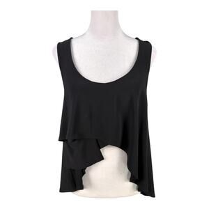 Sympli 6 Scoop Neck Sleeveless Top Layered Tank Asymmetric Hem Hidden Pocket
